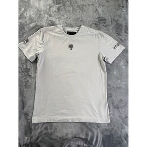 Hydrogen Skull Logo Tech Tee Mens‎ L Gray T-Shirt Short Sleeve